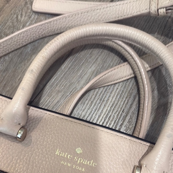Kate Spade Light Blush / Tan Satchel with Textured Leather and Boxy Silhouette - Picture 6 of 13
